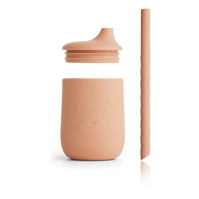 Gobelet avec paille Ellis en silicone | Rose