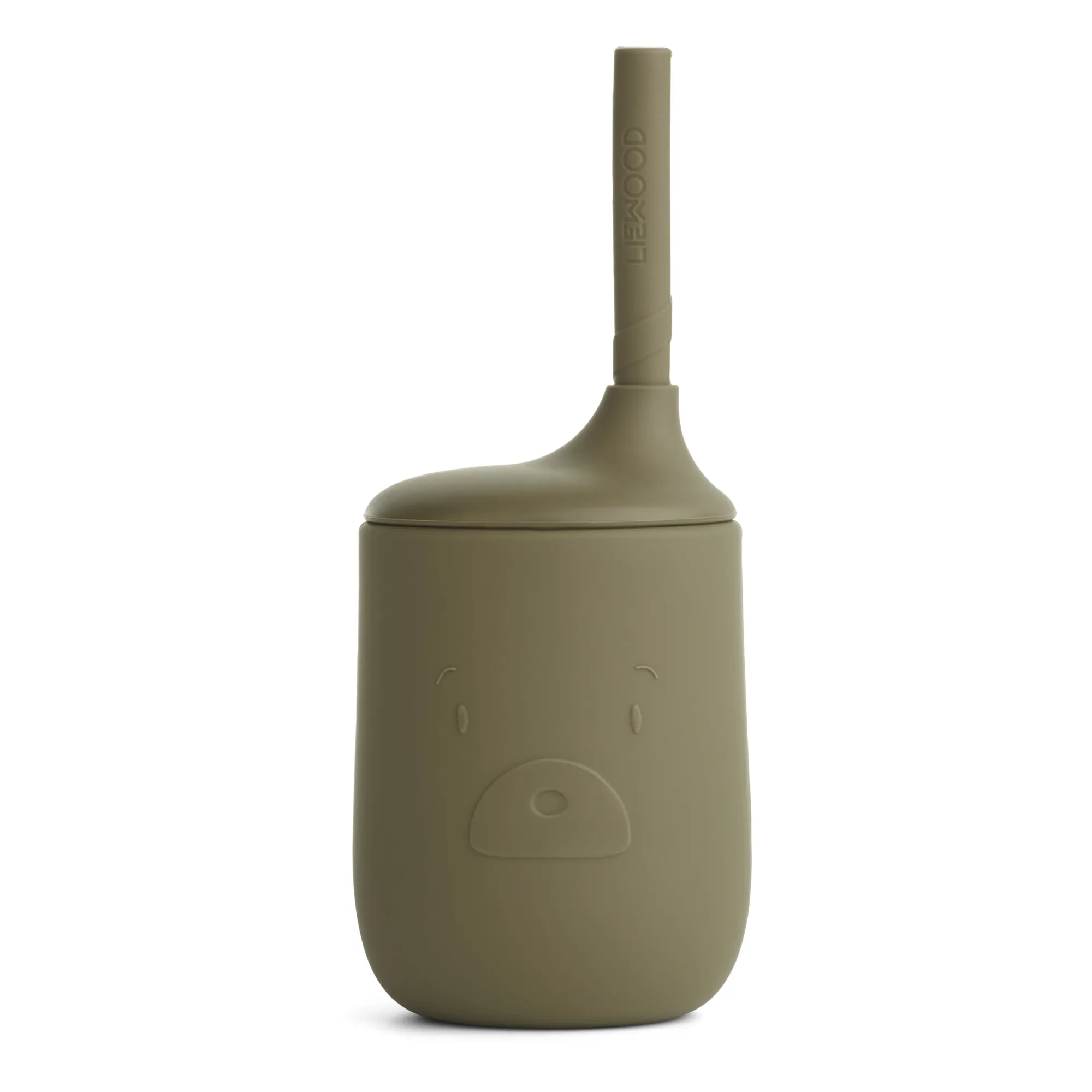 Liewood Khaki Ellis Silicone Cup With Straw