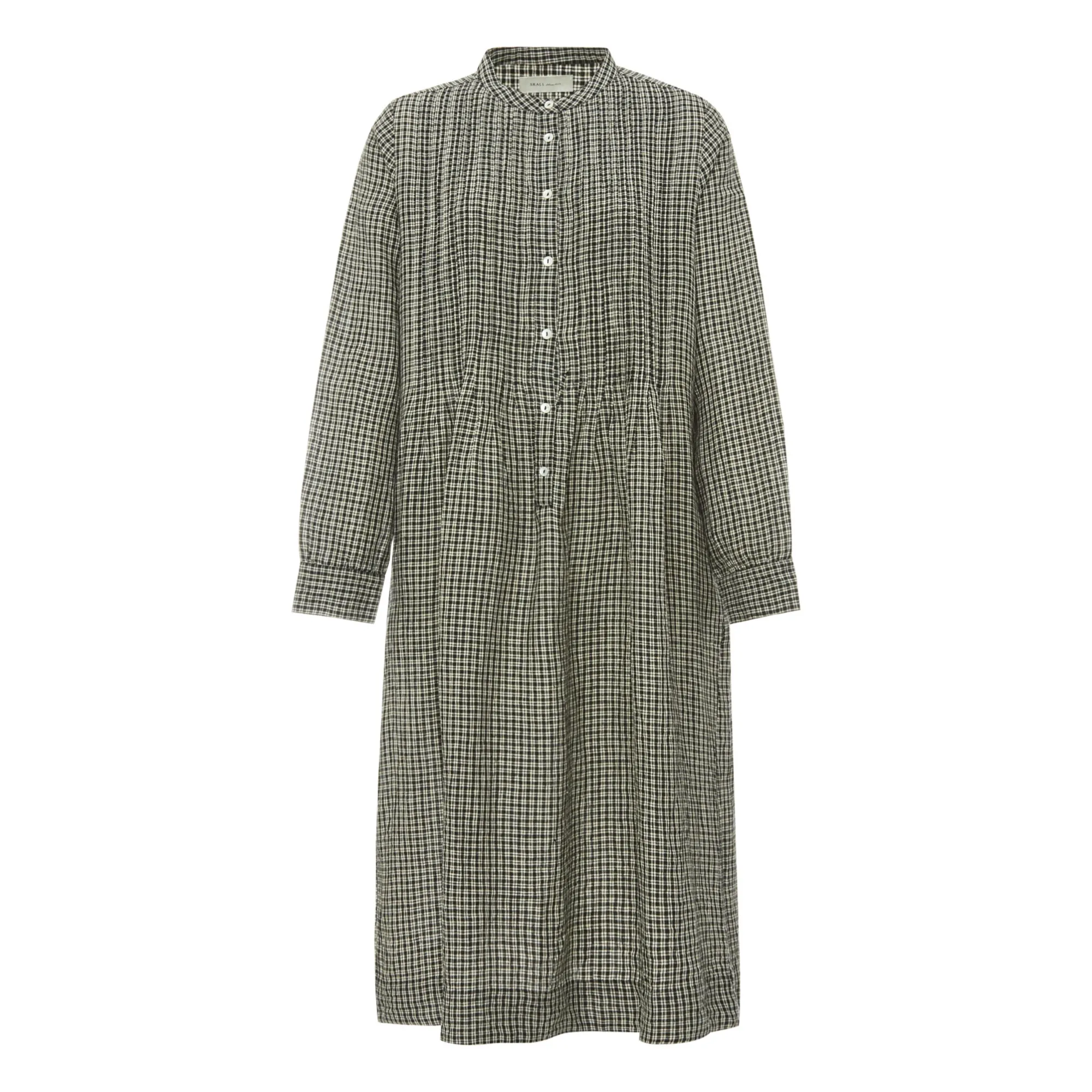 Skall Studio - Heather Checked Linen Shirt Dress - Black | Smallable