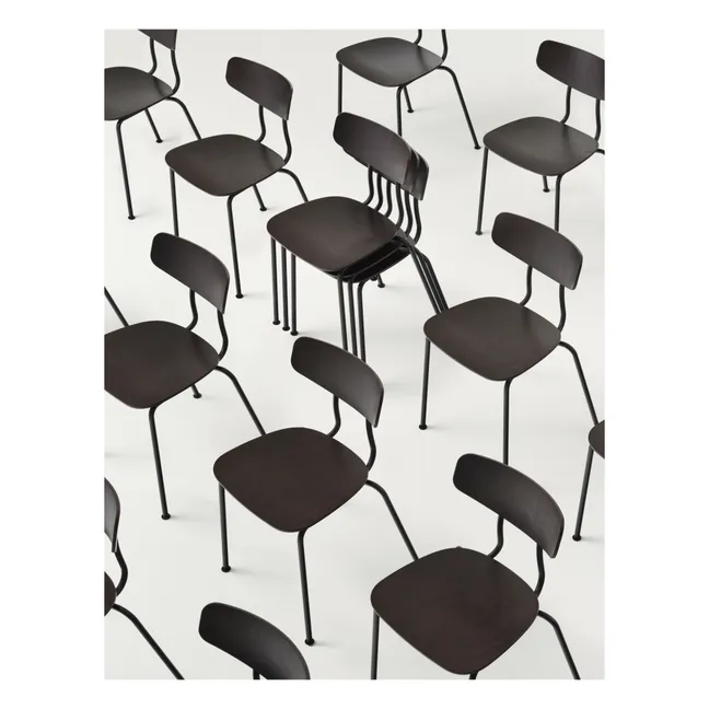 Sedia Moca - Base cromata - Jasper Morrison | Quercia scuro