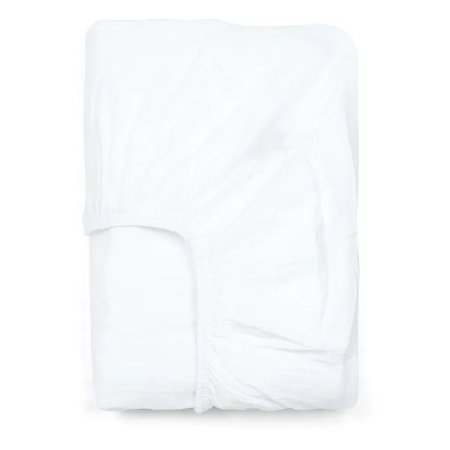 Spannbetttuch aus Baumwoll-Voile Dili | Weiß