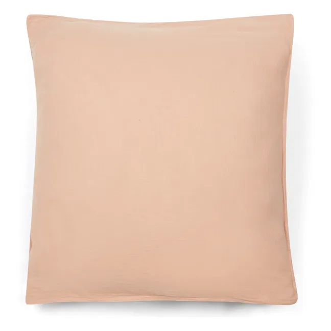 Funda de almohada Dili de velo de algodón | Beige rosado