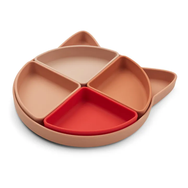 Arne Silicone Compartment Plates | Pink- Product image n°0