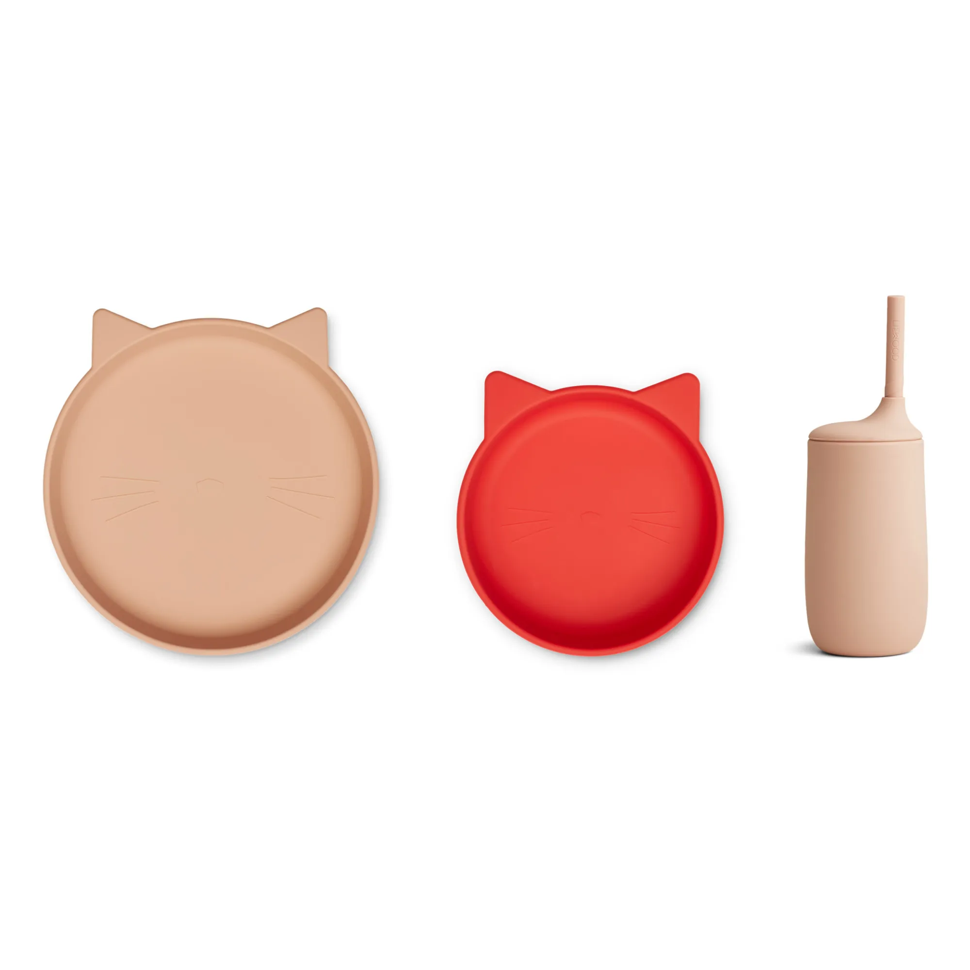 Liewood - Set assiette, bol et gobelet avec paille Nathan en silicone (Liewood) - Image 1