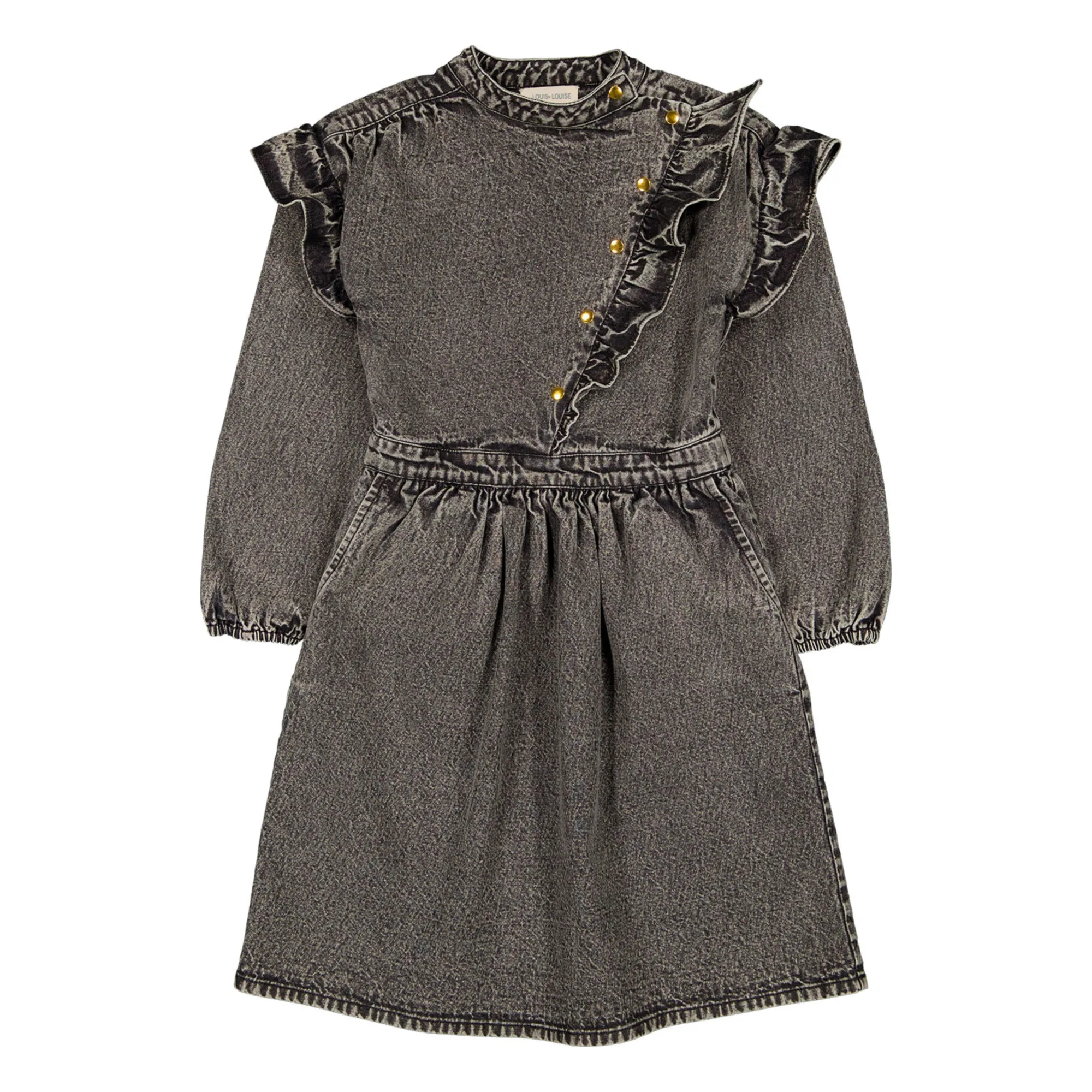 Louis Louise Grey Folkette Denim Dress