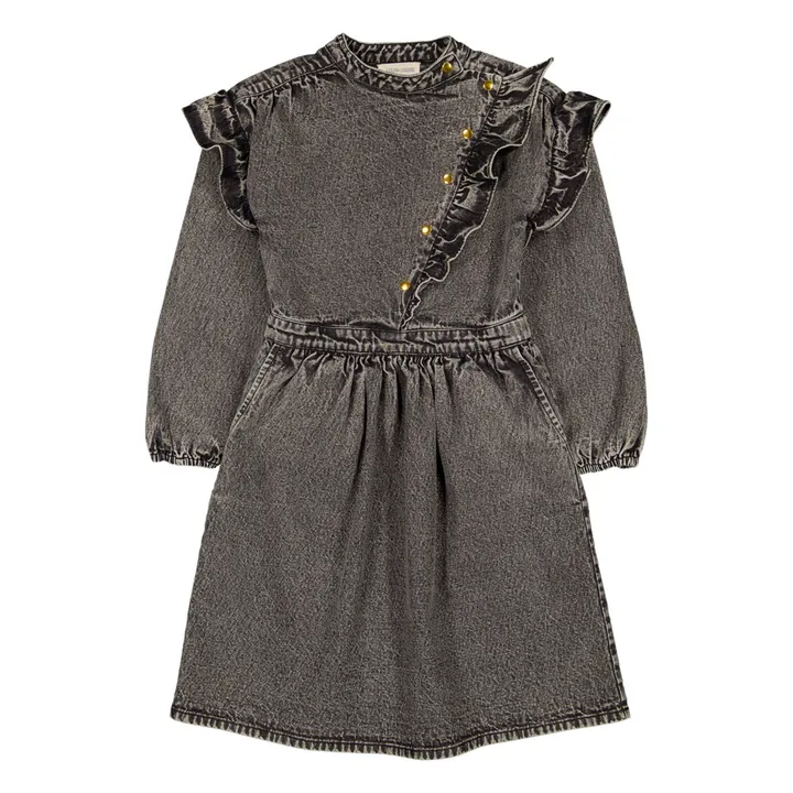 Denim-Kleid Folkette | Grau- Produktbild Nr. 0