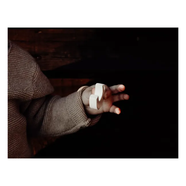 Elefante da impilare, in legno. | Bianco