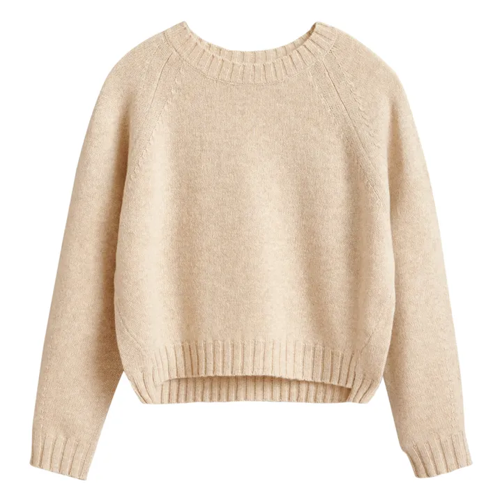 Jersey de lana merina y algodón orgánico Gimi | Crudo- Imagen del producto n°0