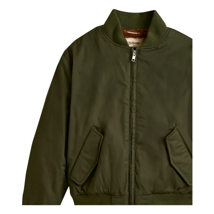 Hany Fur Lined Bomber Jacket | Khaki- Product image n°1