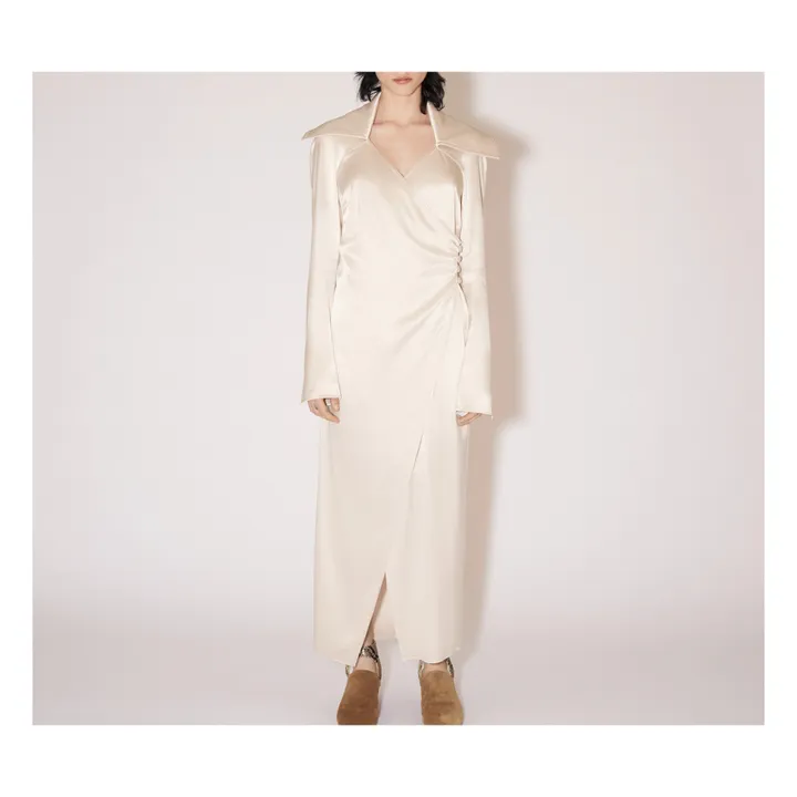 Lanza Satin Dress | Cream- Product image n°2