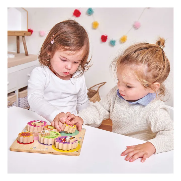 Engranajes de madera Abejas y flores- Imagen del producto n°1