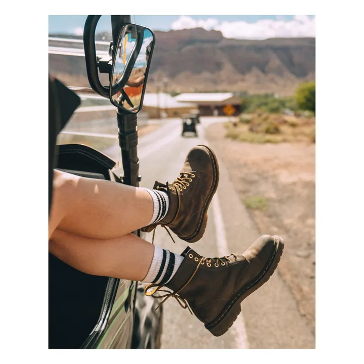 Boots à Lacets 1460 Cuir Ciré - Collection Femme  | Marron- Image produit n°1