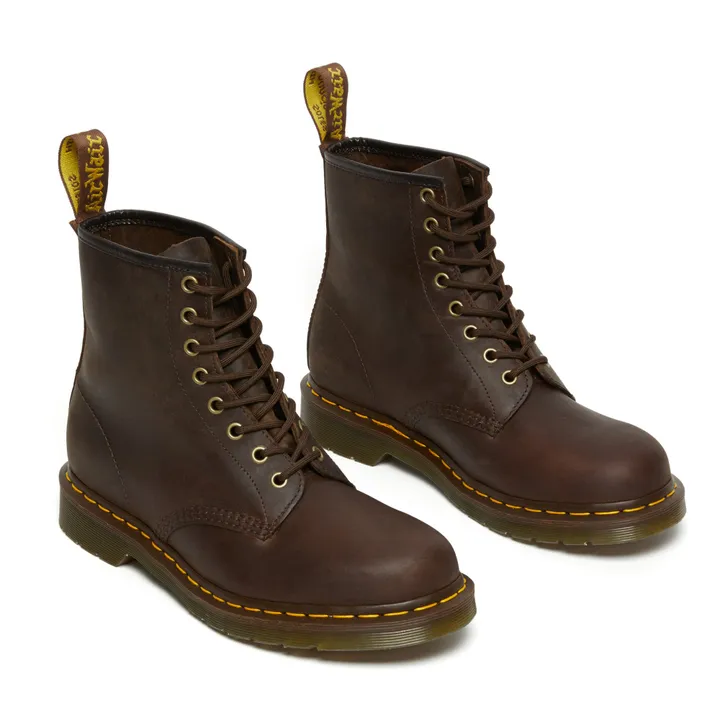 Boots à Lacets 1460 Cuir Ciré - Collection Femme  | Marron- Image produit n°2