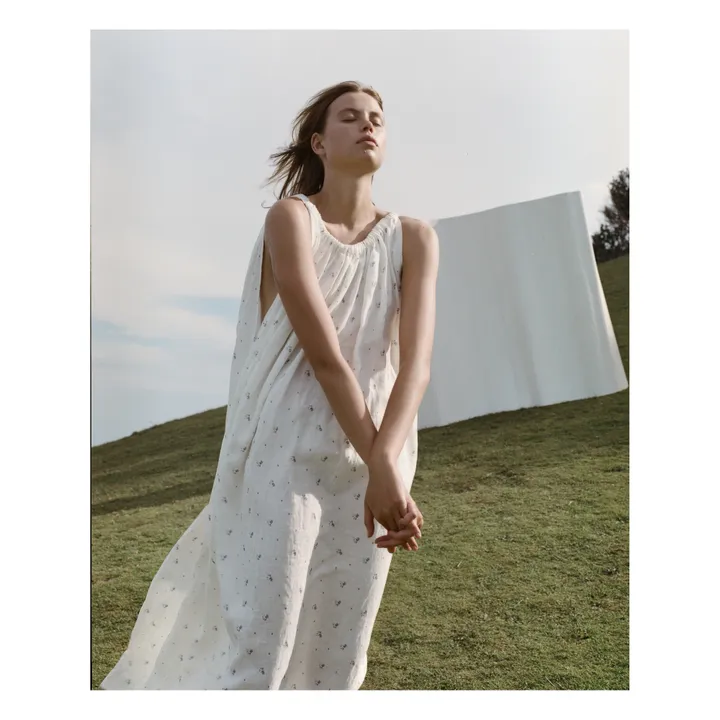 Vestito, modello: Totem in lino | Bianco- Immagine del prodotto n°3