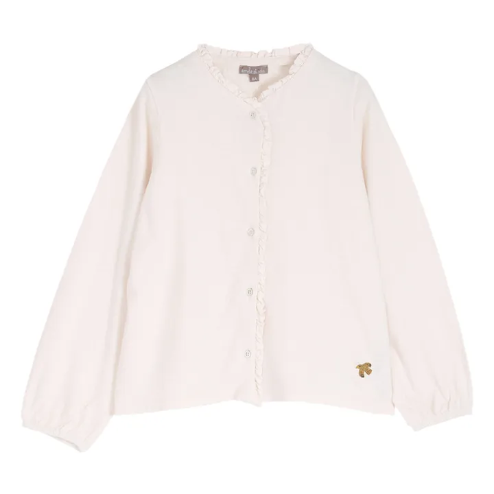 Buttoned Organic Cotton T-shirt | Ecru- Product image n°0