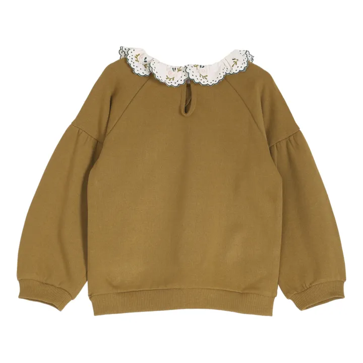 Sweatshirt with Embroidered Collar | Ochre- Product image n°5