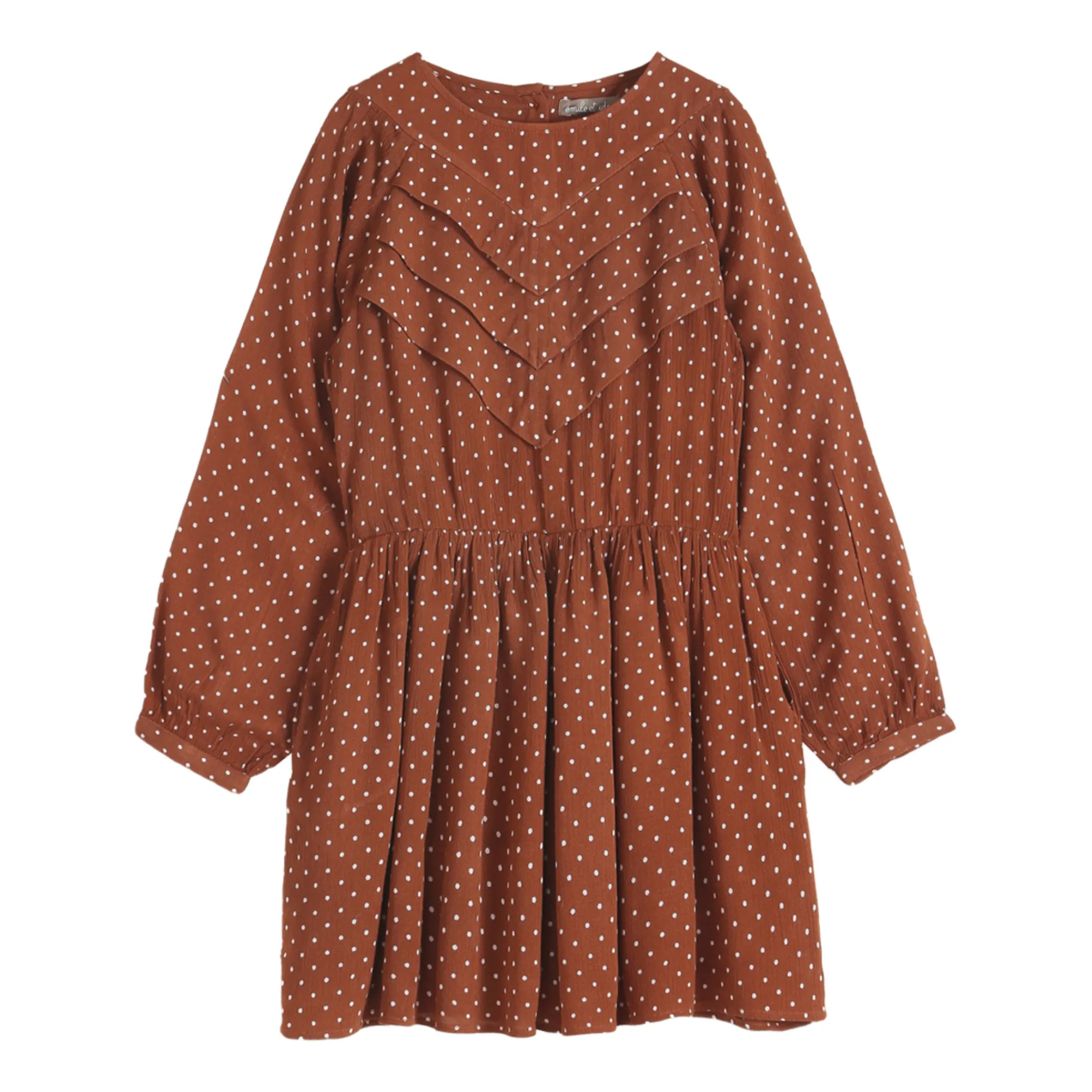 Emile Et Ida Rust Polka Dot Dress