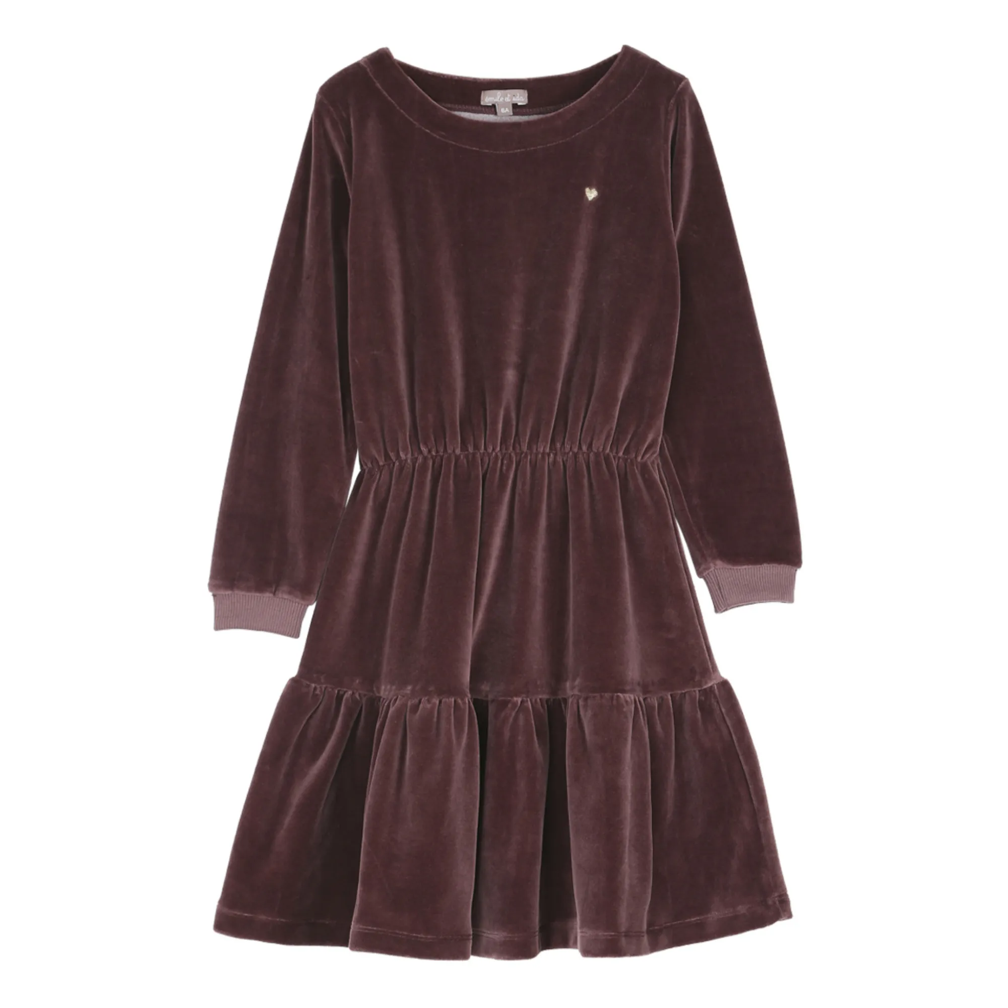 Emile Et Ida Purple Long Velvet Dress