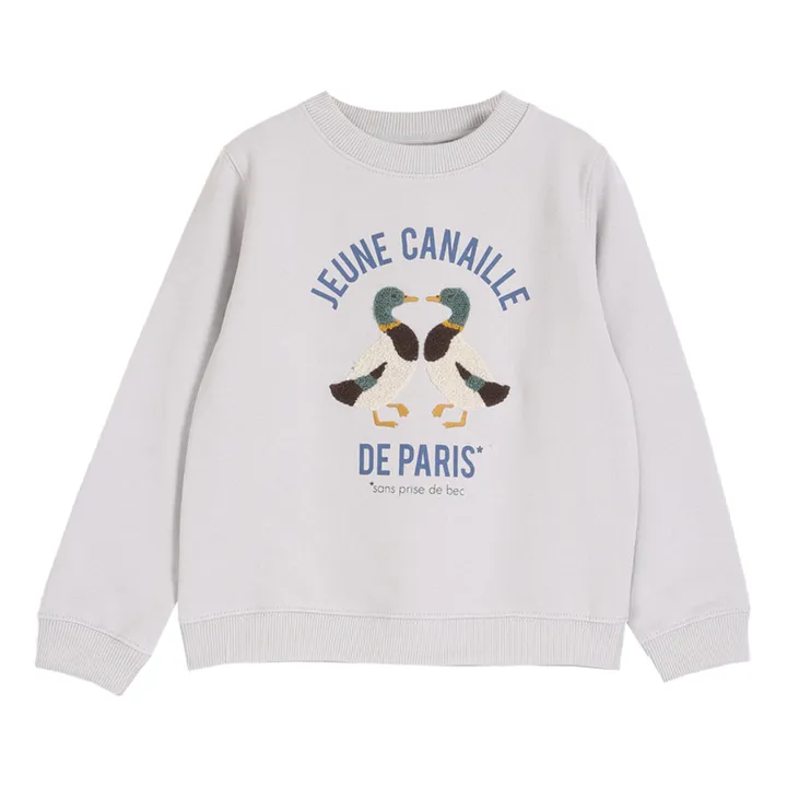 Jeune Canaille Organic Cotton Sweatshirt | Light grey- Product image n°0