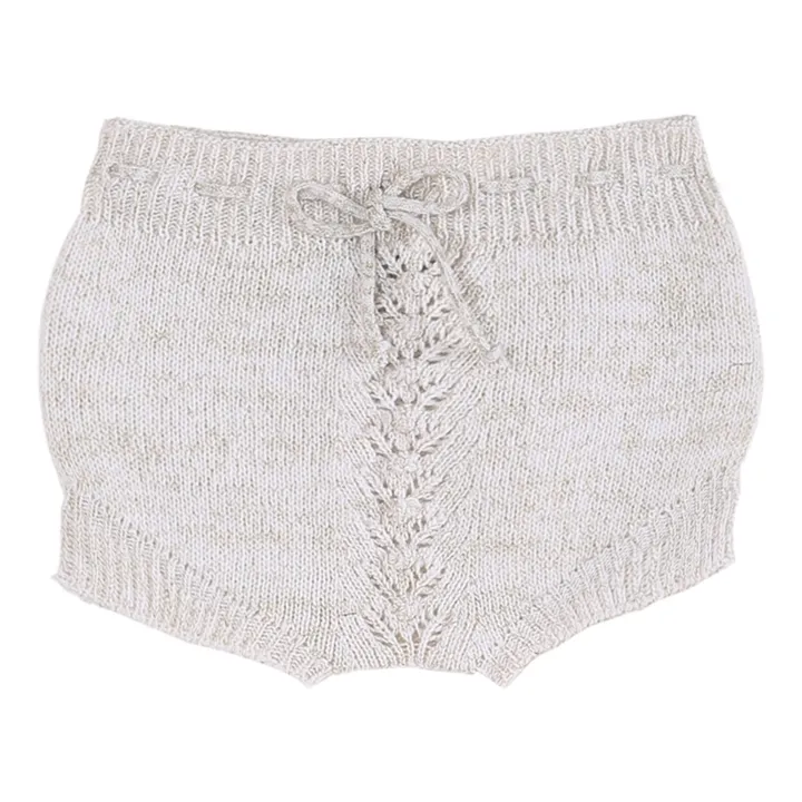 Merino Wool and Lurex Cashmere Bloomers | Ecru- Product image n°0