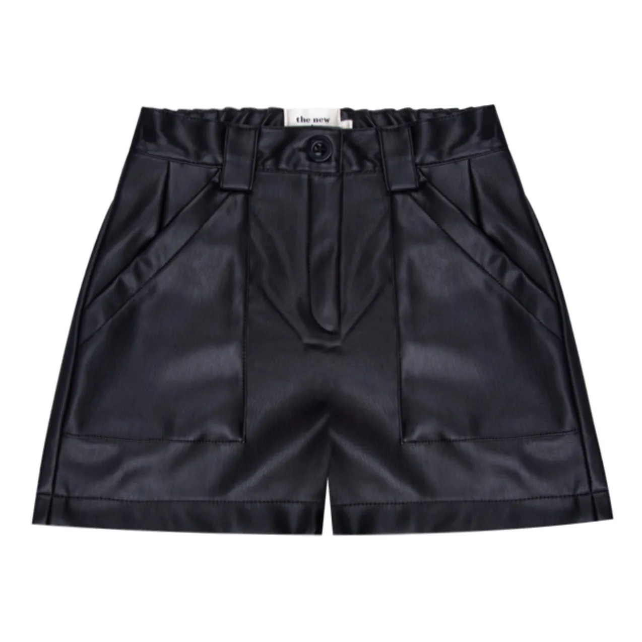 The New Society Black Recycled Leather Shorts
