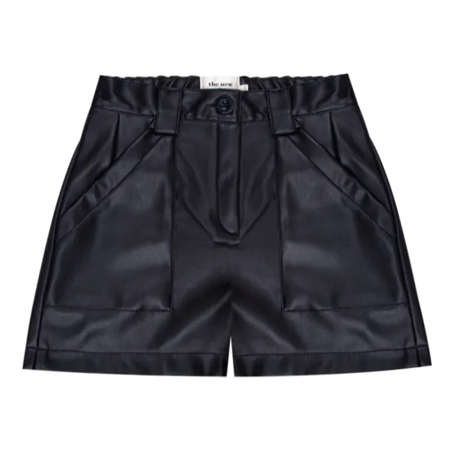 Recycled Leather Shorts | Black