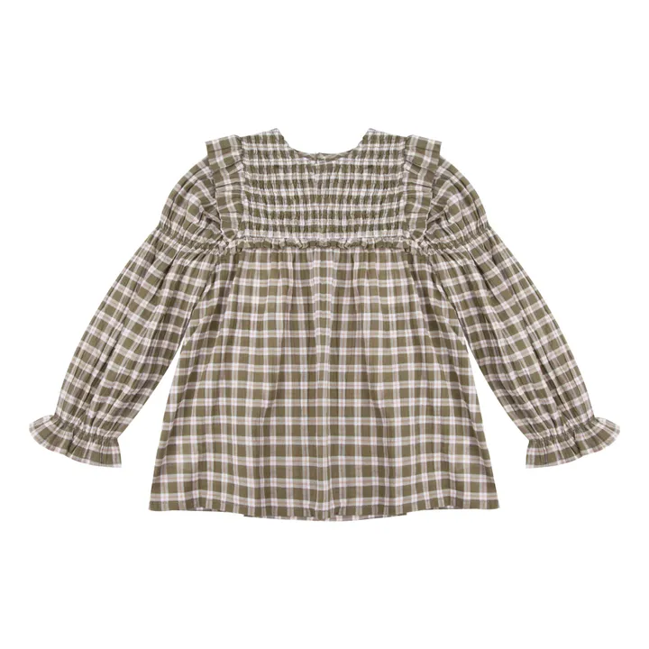 Blouse Dominique Coton Bio | Vert kaki- Image produit n°0