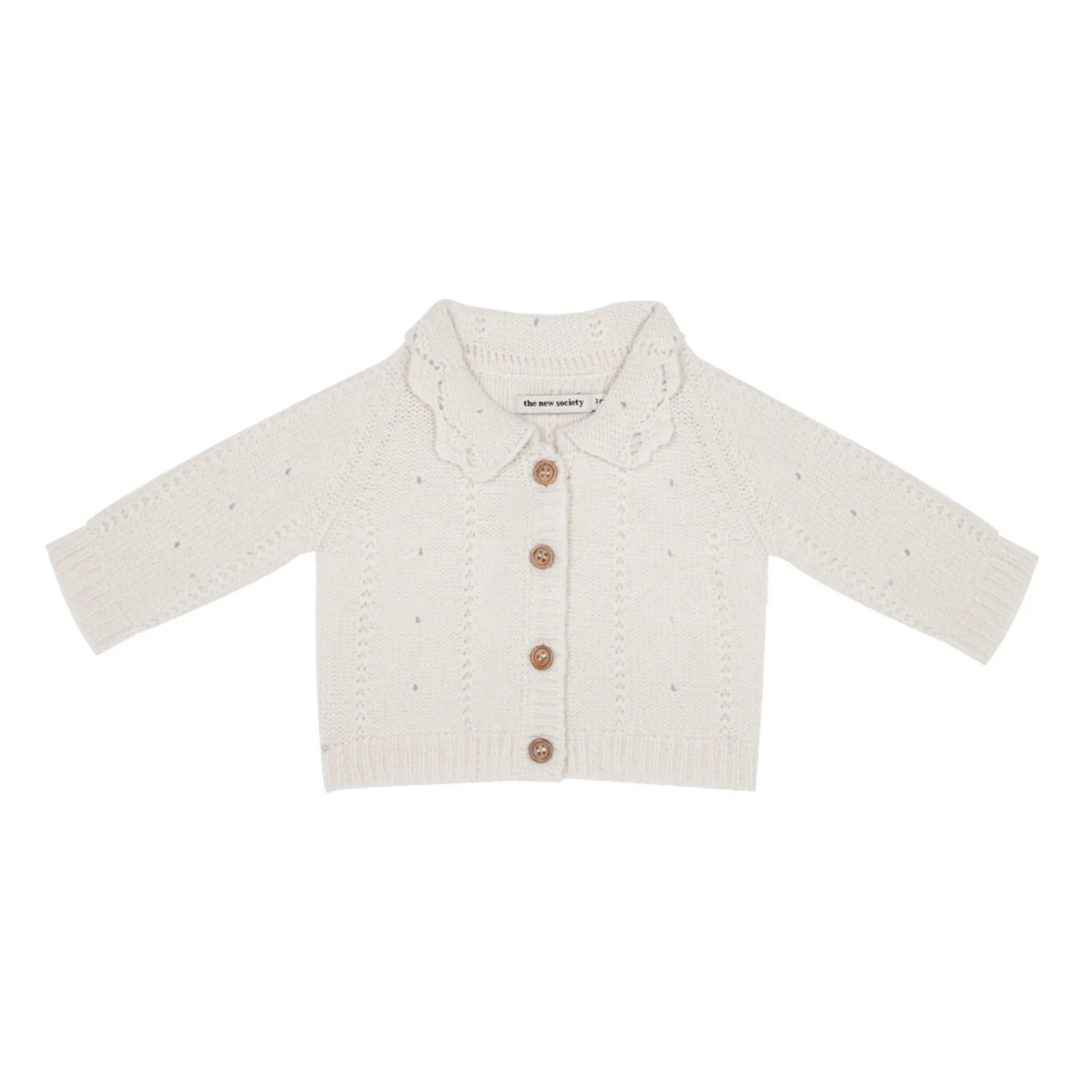 The New Society Ecru Rose Recycled Wool Cardigan