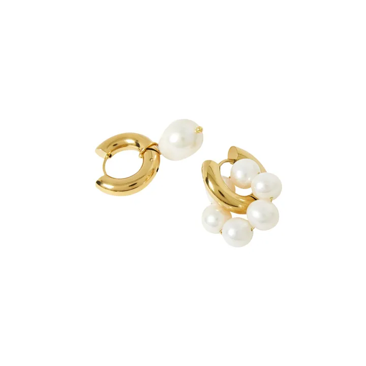 Mismatching Pearl Earrings  | White- Product image n°2