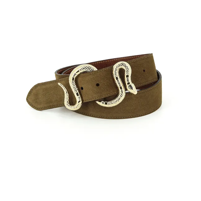 Crush Velvet Snake Belt | Tabacco
