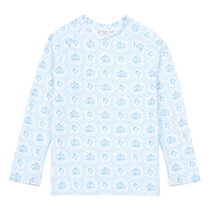 T-Shirt Maniche lunghe Anti-UV Floral | Blu- Immagine del prodotto n°0