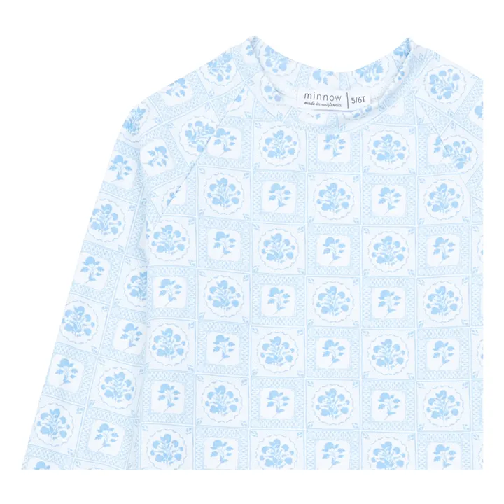 T-Shirt Maniche lunghe Anti-UV Floral | Blu- Immagine del prodotto n°1