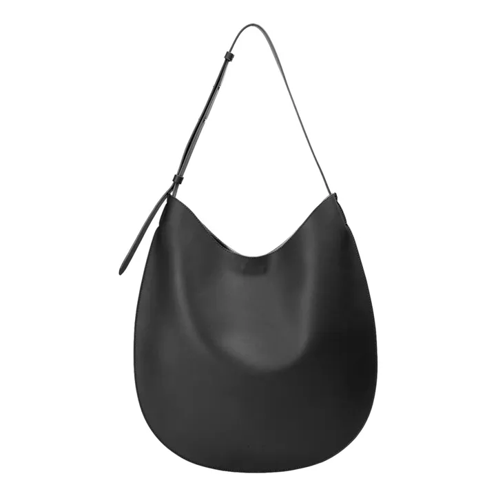 Flat Hobo Calfskin Bag | Black- Product image n°0