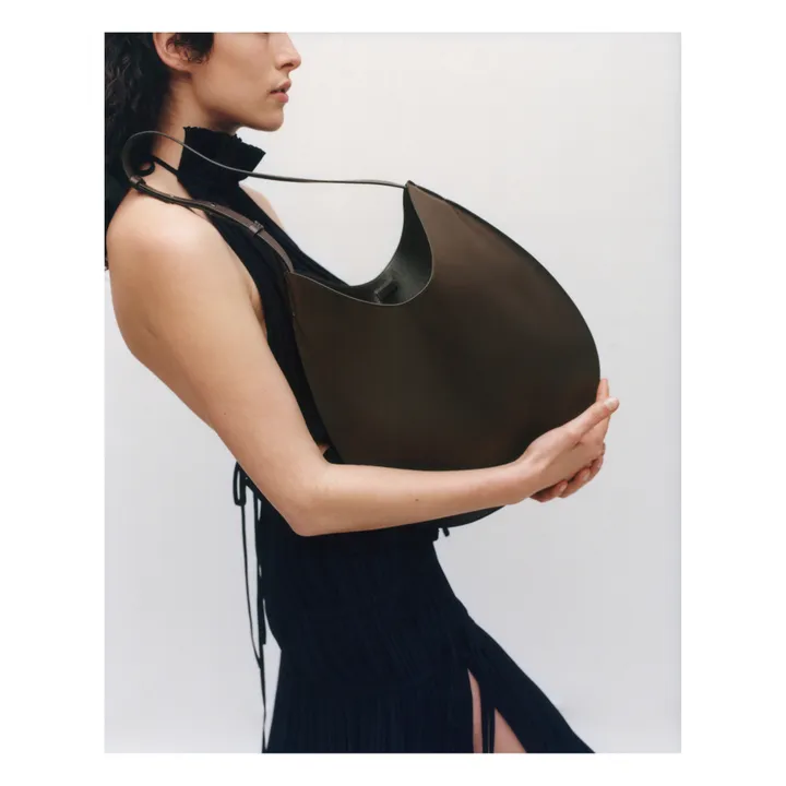 Flat Hobo Calfskin Bag | Black- Product image n°1
