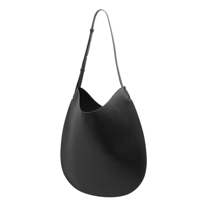 Flat Hobo Calfskin Bag | Black- Product image n°5
