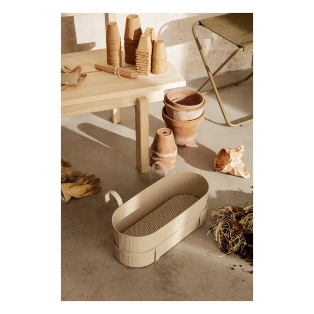 Jardinière Bau en métal  | Beige