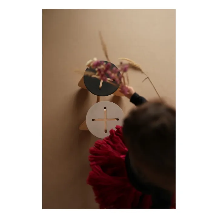 Sgabello da bambino, in legno | Grigio scuro- Immagine del prodotto n°1