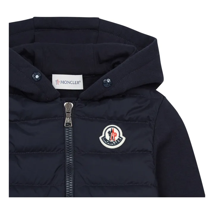 Cotton Sleeve Down Jacket | Navy blue- Product image n°1