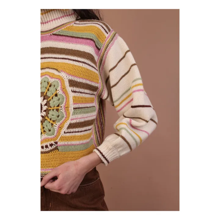 Pull Verbena crochet in lana Eco RWS | Ecru- Immagine del prodotto n°3