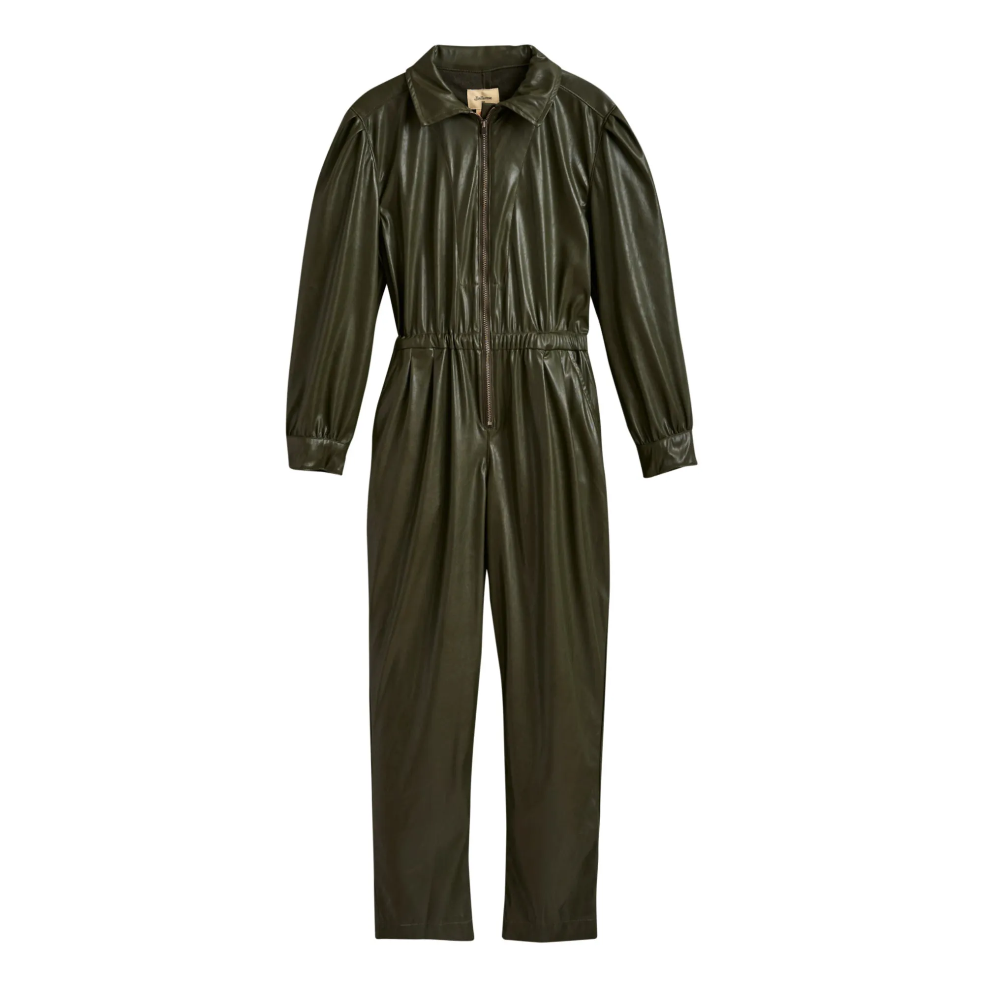 Bellerose Khaki Pilots Vegan Leather Jumpsuit