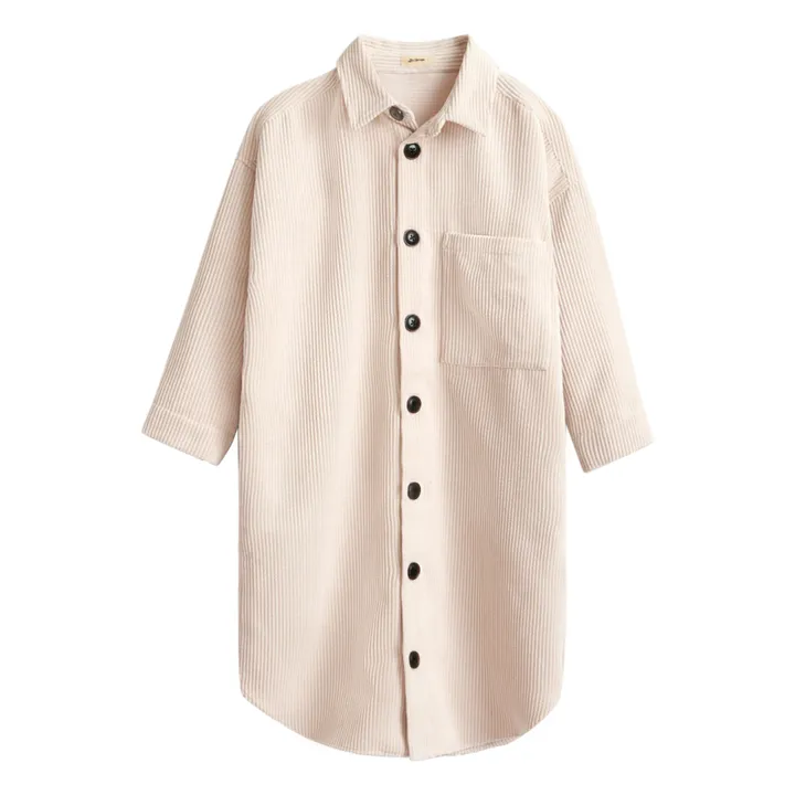 Arrow Corduroy Shirt Dress | Ecru- Product image n°0