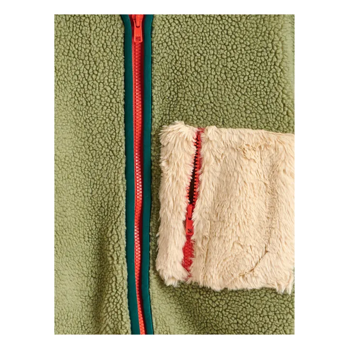 Felpa con zip, modello: Ayame | Verde militare- Immagine del prodotto n°1
