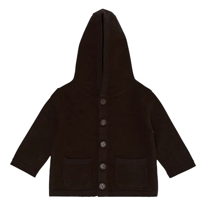 Felted Wool Hood Jacket | Brown- Product image n°0