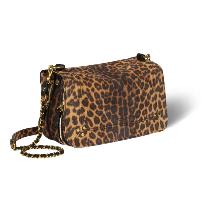 Bobi Calfskin Leopard Bag | Brown- Product image n°3