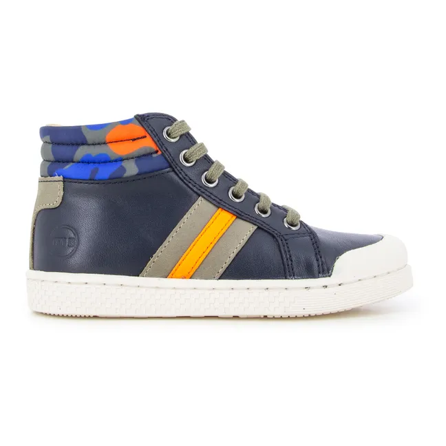 Sneakers con zip a strisce | Blu marino