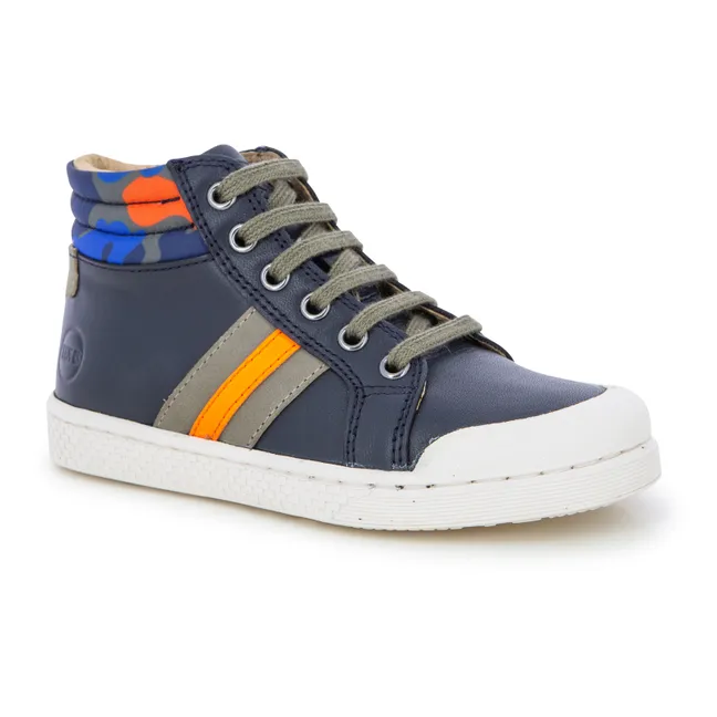 Sneakers con zip a strisce | Blu marino
