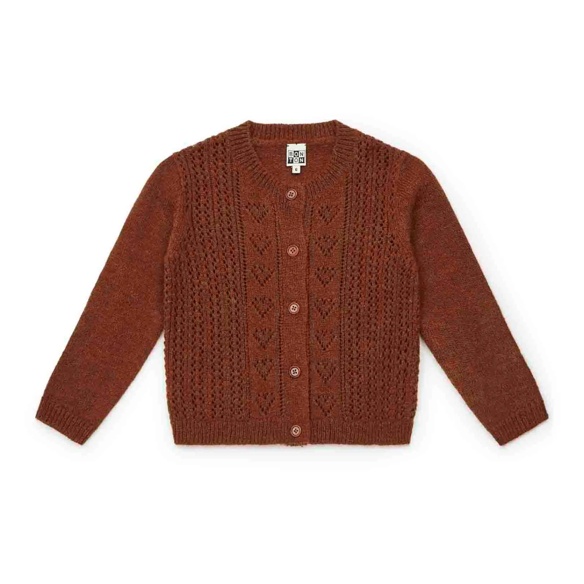 Bonton Caramel Openwork Cardigan
