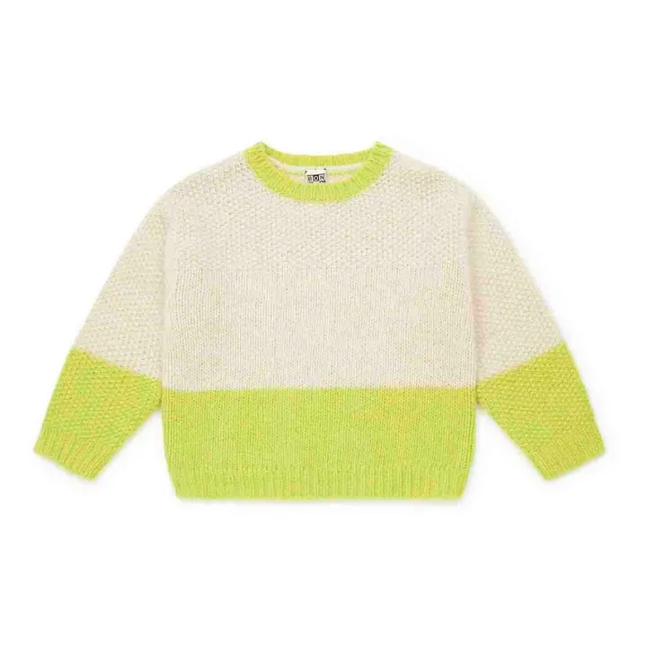 Jersey de lana merina y alpaca bicolor | Crudo- Imagen del producto n°0