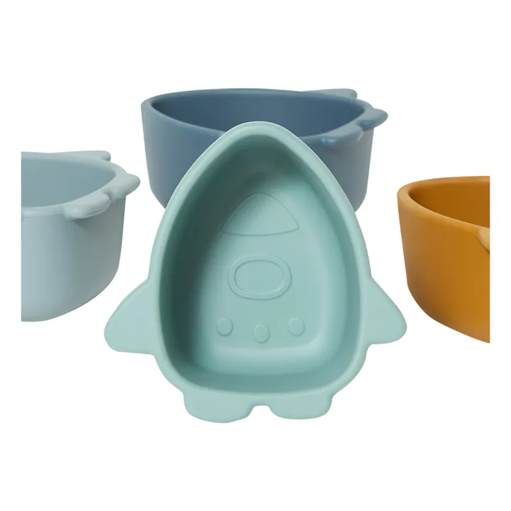 Bols Malene en silicone - Set de 4 | Bleu- Image produit n°1