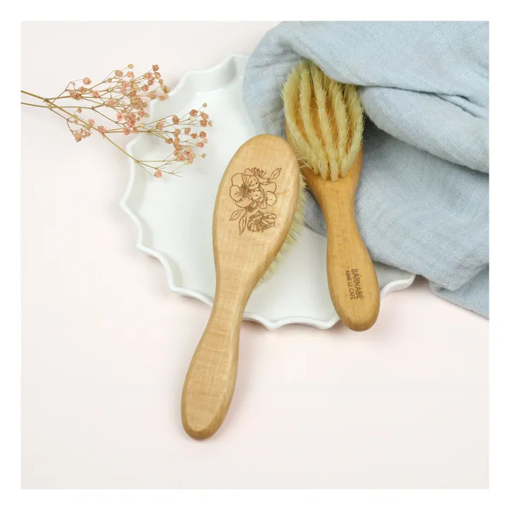 Flower Beech Hairbrush with Silk Bristles | Beech- Product image n°1
